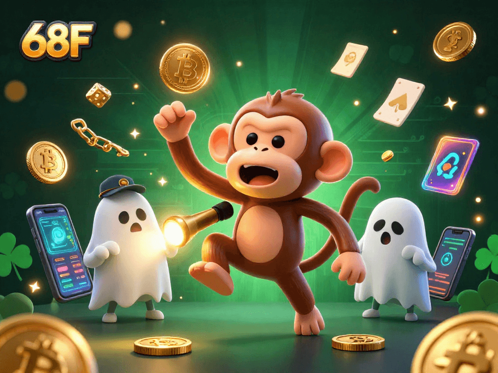 O 68F apresenta um macaco poltergeist e um filhote caçador de fantasmas em um cassino assombrado.