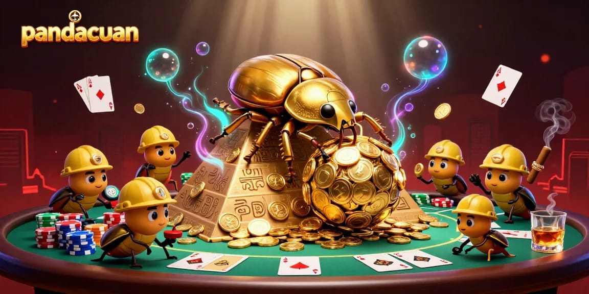 Mainkan pandacuan dengan slot gacor yang penuh simbol kasino di latar belakang menarik.