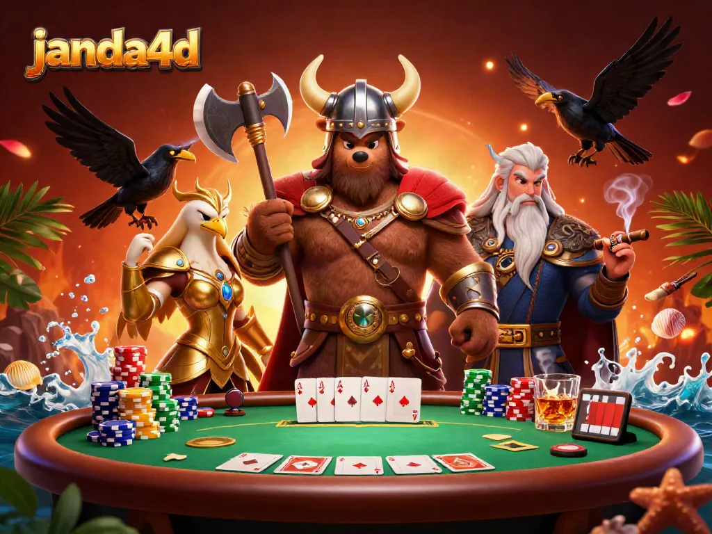 Gambarlah pengalaman bermain di janda4d dengan beruang Viking dan uang chip poker yang spektakuler.