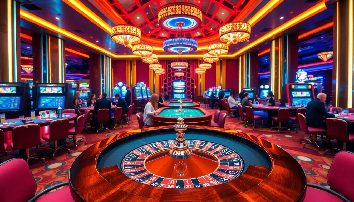 Spannende casino online spiele in einer eleganten Spielatmosphäre mit Roulette-Tisch.