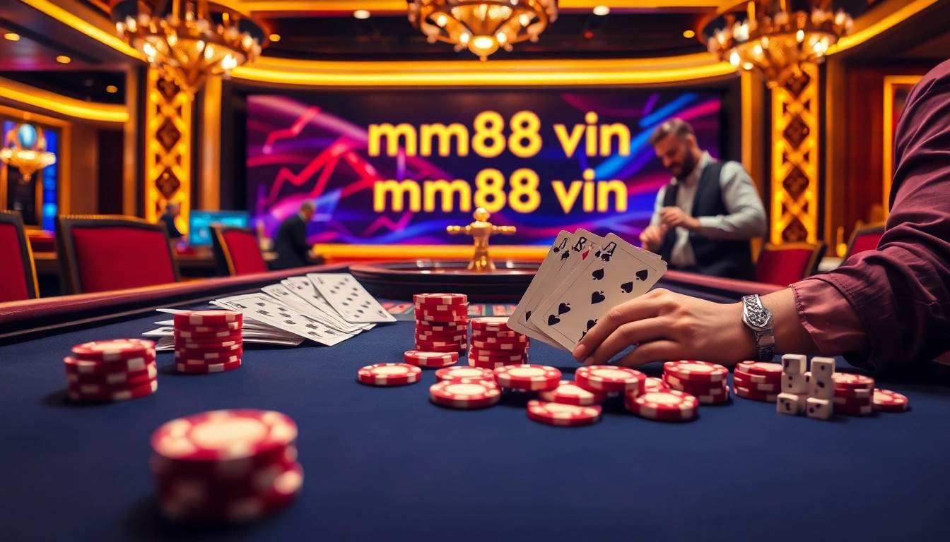 Engage in high-stakes gameplay at MM88 vin's luxurious casino with dynamic tables and professional dealers.