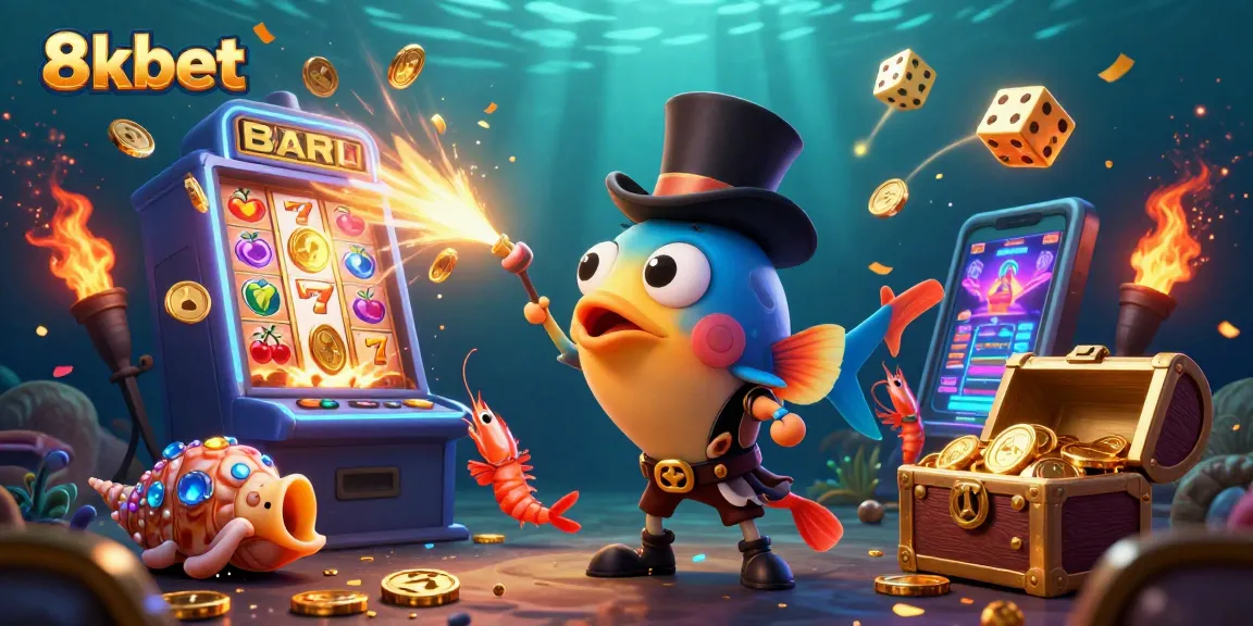 Engage in exciting gaming with 8xbet's vibrant underwater casino scene featuring unique characters and dynamic elements.