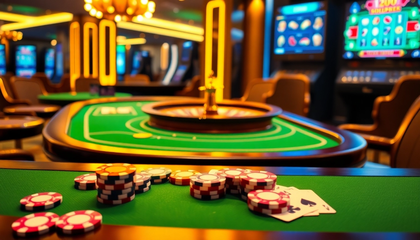 Engage with thrilling games at http://32win11.net/ featuring vibrant poker chips and a roulette wheel.