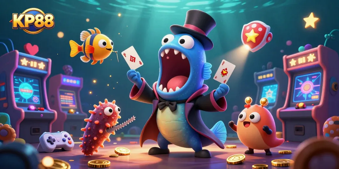 Experience thrilling magic tricks with KP88's underwater casino characters in action.