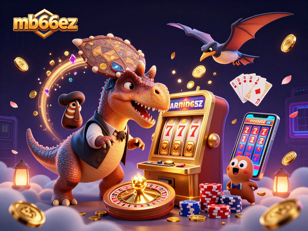 Engage in thrilling gameplay with mb66ez as a pachycephalosaurus wins big by headbutting a slot machine.