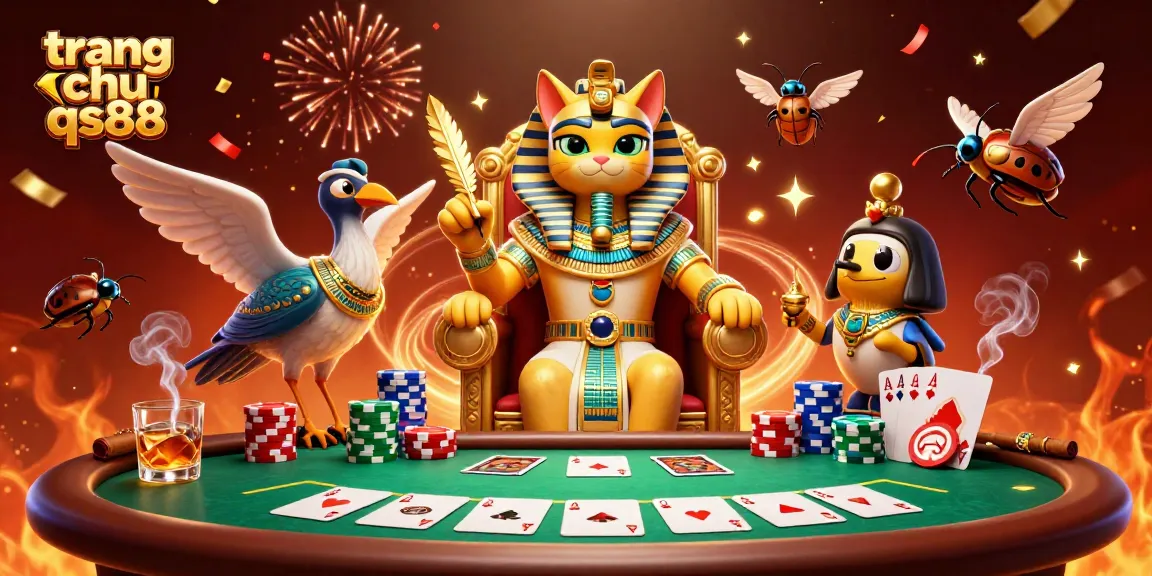 Experience the thrill of trang chu qs88 with a dynamic 3D illustration showcasing casino action and vibrant game elements.