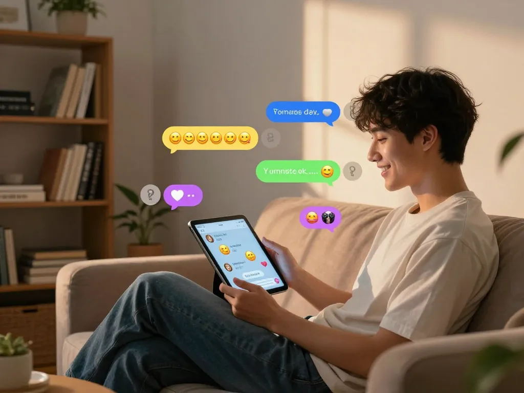 Interactive 18+ AI chat experience with vibrant avatars and cozy atmosphere.