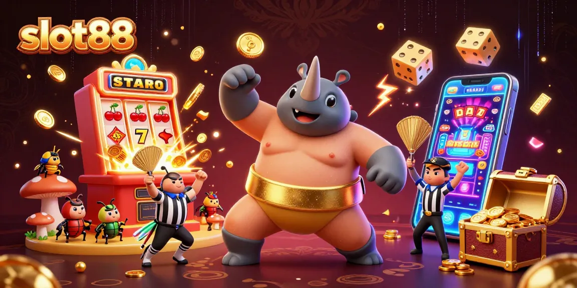 Gameplay slot88 yang menampilkan karakter unik dan elemen kasino penuh warna.