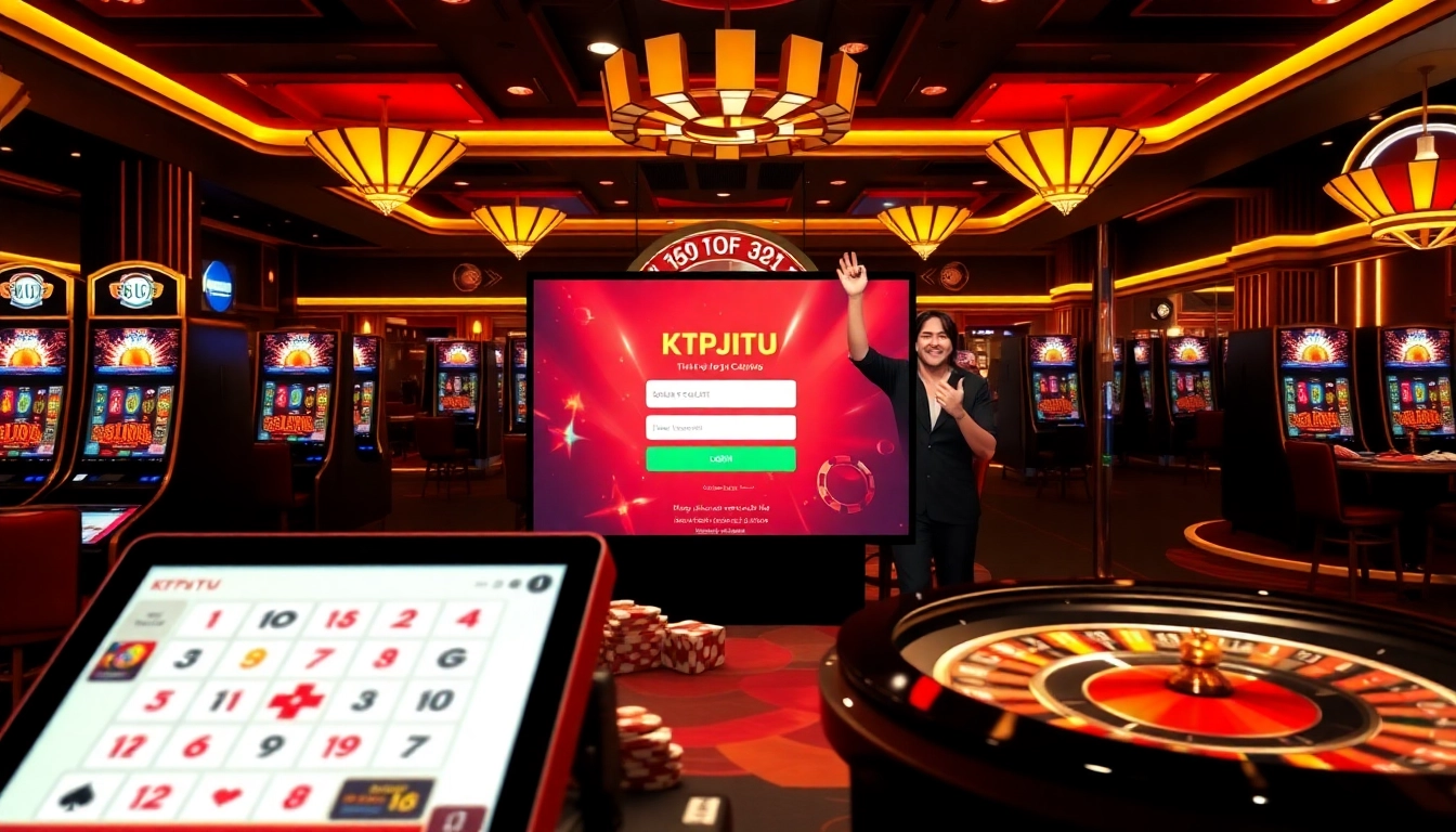 KTPJITU login interface showcasing winning strategies in an exciting casino environment.