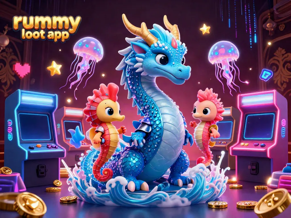 Engage with the rummy loot app through a captivating digital illustration showcasing a vibrant gaming scene.
