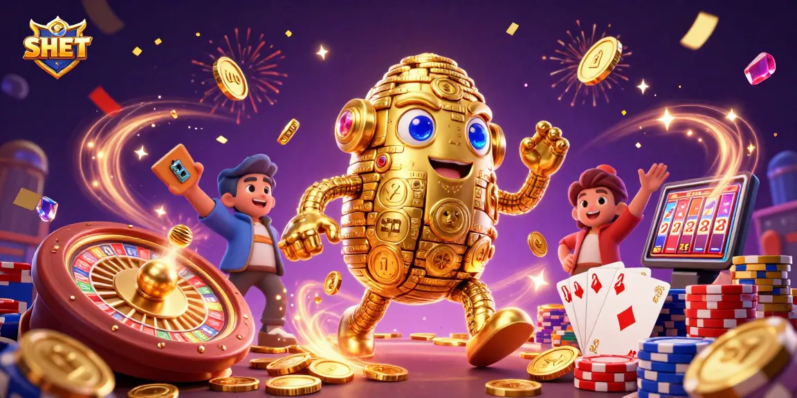Experience the excitement of SH BET's gaming world with vibrant 3D casino characters and dynamic elements.