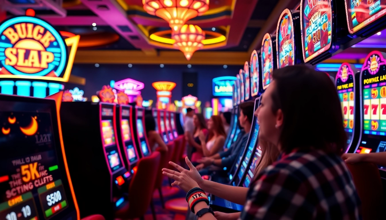Slot 5k yang menarik menarik perhatian pemain di kasino yang ceria.