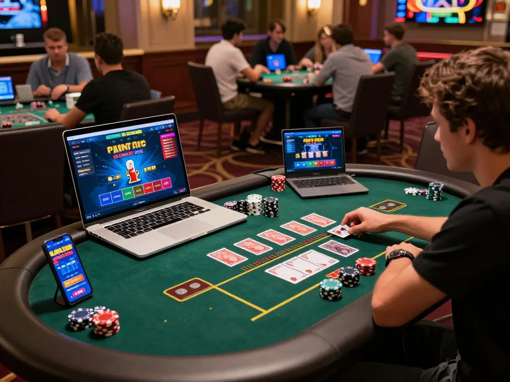 Experience thrilling gameplay on sc88.casino with players engaged in strategic bets at a modern online casino.