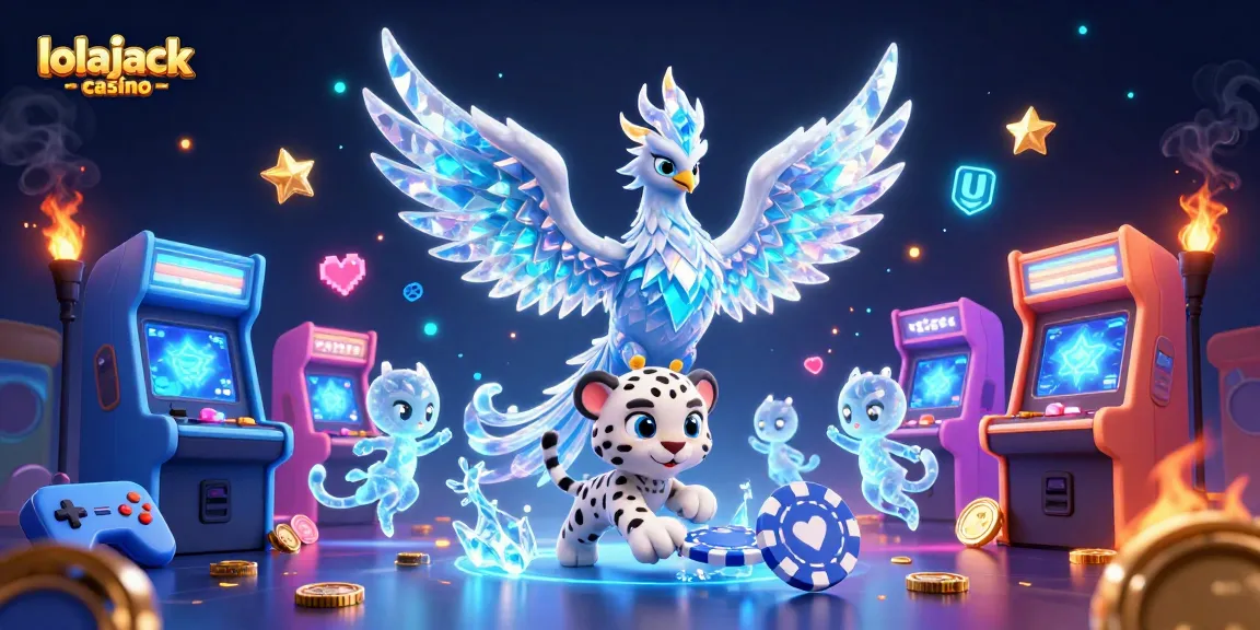 Experience thrilling gameplay at lolajack casino with a vibrant 3D illustration showcasing unique characters.