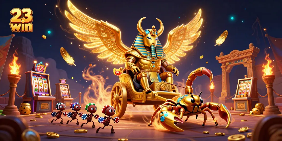 Experience the thrill of 23 win in slots and casino games with this dynamic 3D illustration.