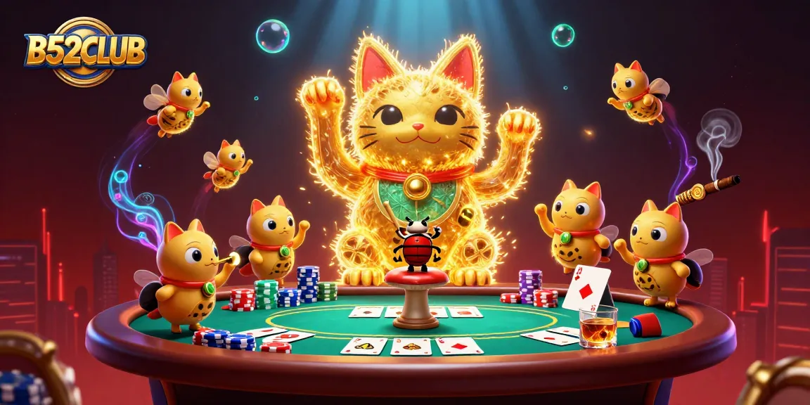 Experience the thrill of B52CLUB with vibrant golden fireflies and immersive casino elements