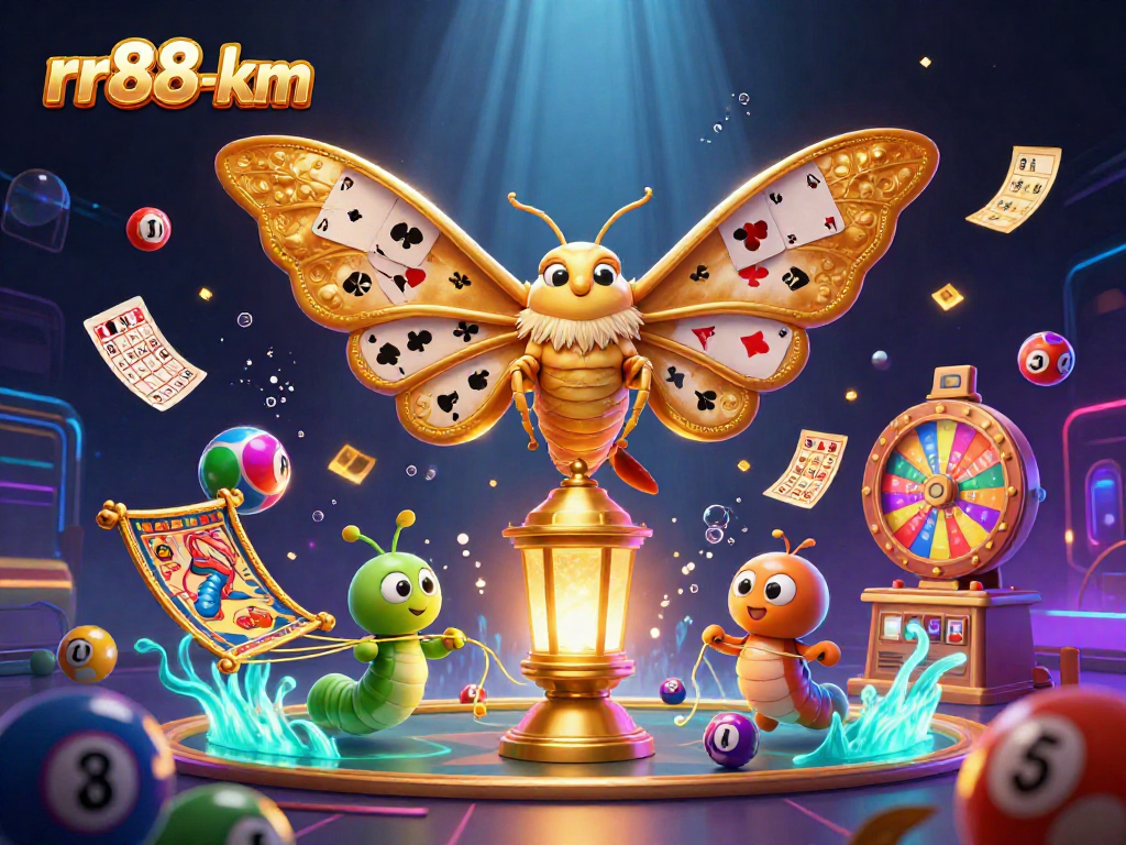 Engage with rr88-km gaming excitement shown through vibrant casino-inspired 3D illustration art.