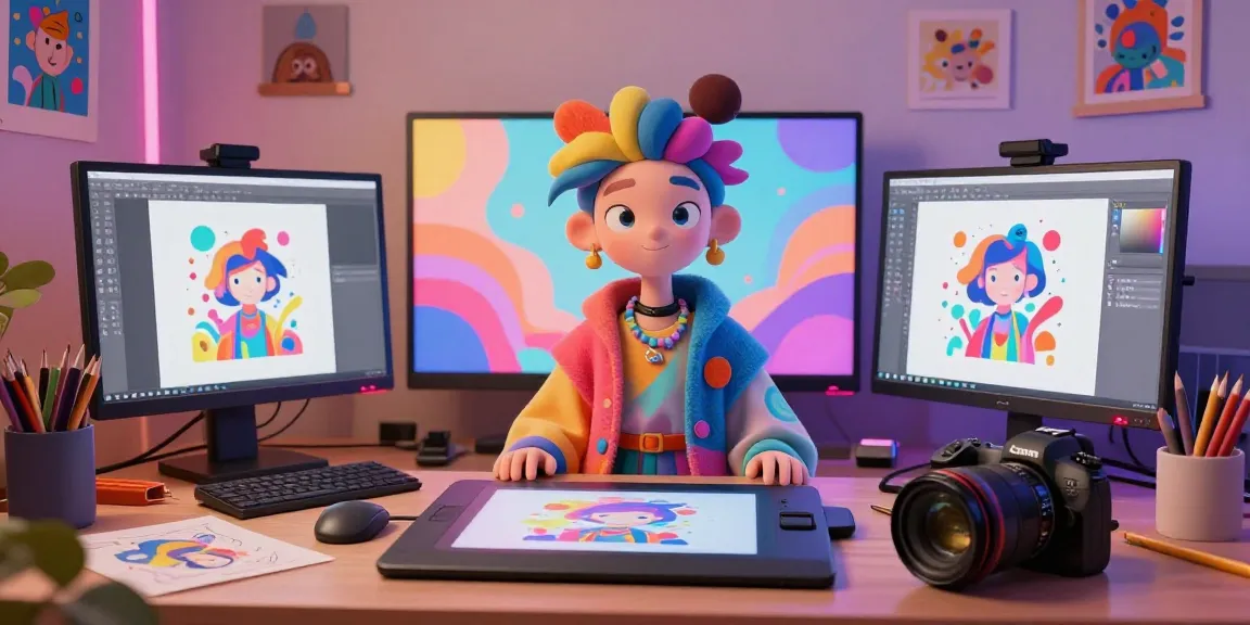 Creating engaging NSFW AI art in a vibrant virtual studio with unique characters and digital tools.