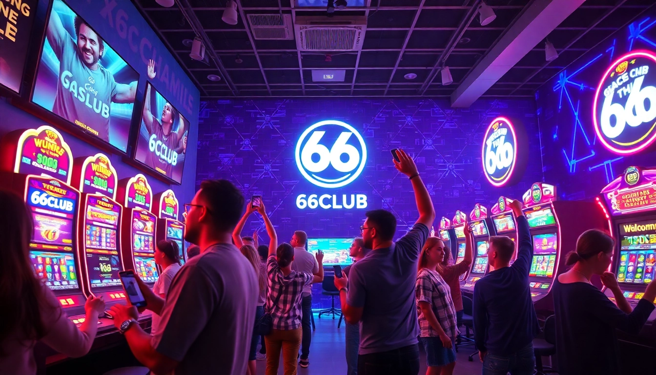 Experience the vibrant gaming atmosphere at https://66club.us.com/ with players celebrating wins in a dynamic online setup.