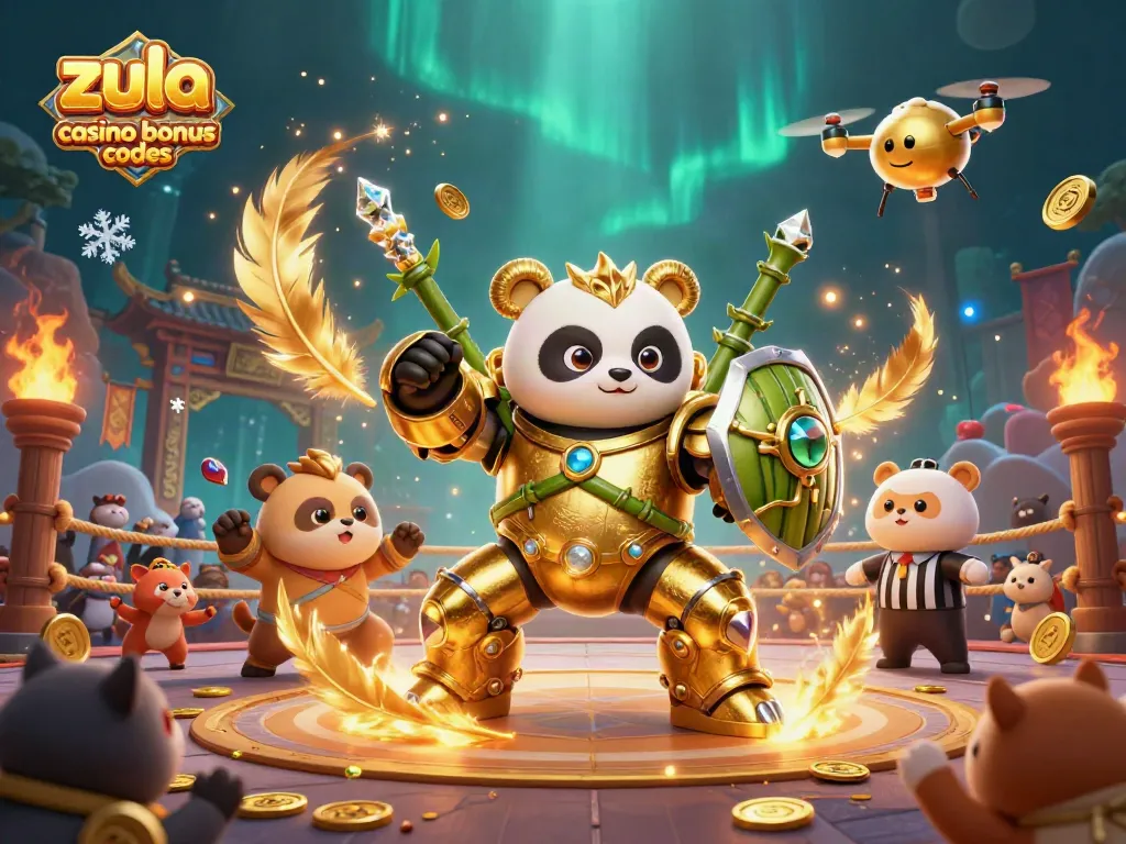 Win big with Zula Casino bonus codes, showcasing a vibrant 3D casino scene with dynamic characters