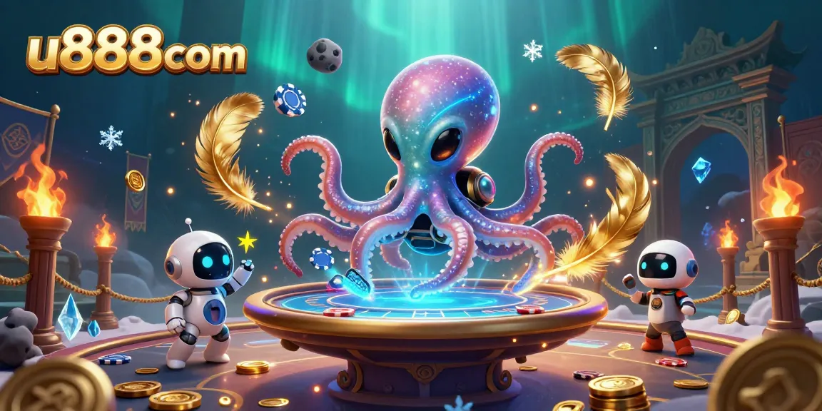 Engage with exciting gameplay at u888com, featuring vibrant alien poker scene.