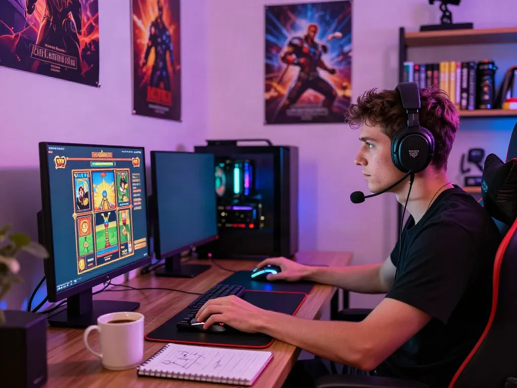 Exciting online gaming setup featuring akunjp branding and immersive environment.