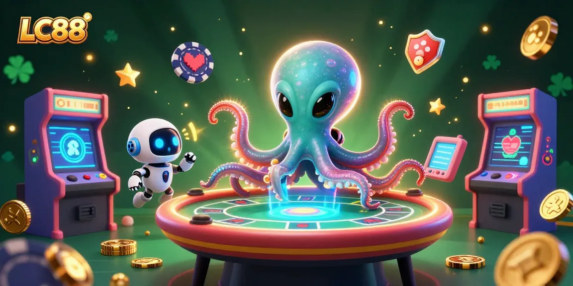 Experience exciting poker action at LC88 with vibrant alien characters and high-stakes game elements.
