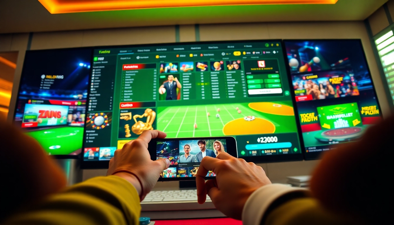 A player enjoying various games on the 79king hn online gambling platform, showcasing a user-friendly interface.