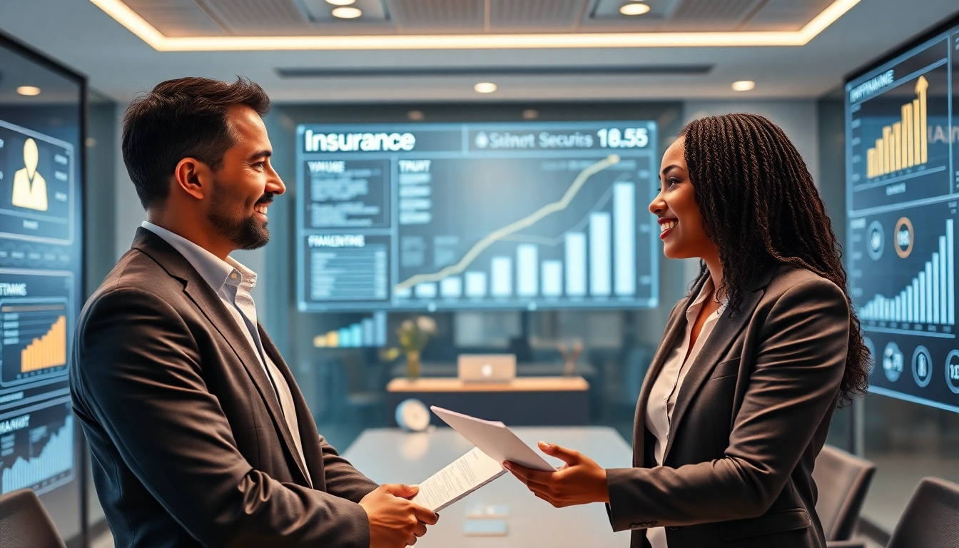 Scène de bureau d’assurance moderne avec conseiller financier, reflétant confiance et sécurité, pour 79king hn.