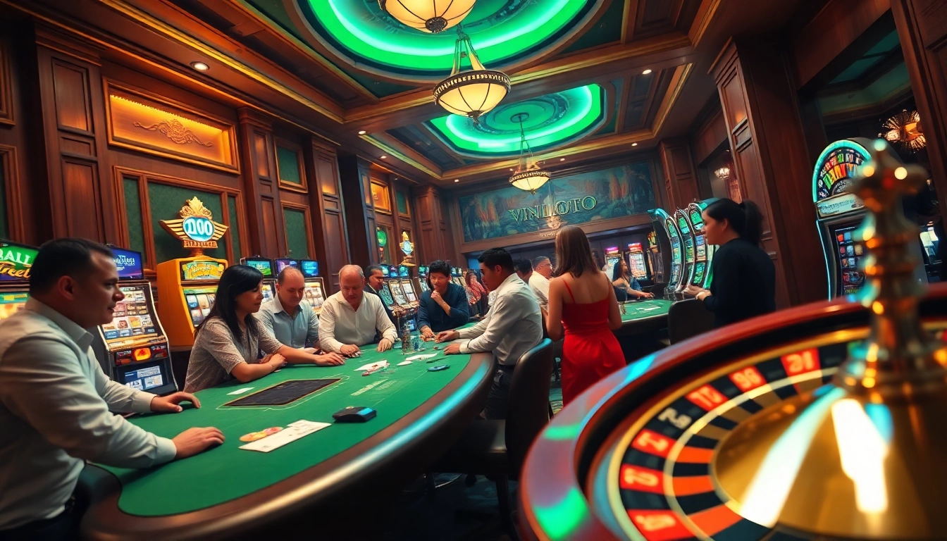 Experience thrilling gameplay at VNLOTO with exciting casino tables and vibrant slot machines.