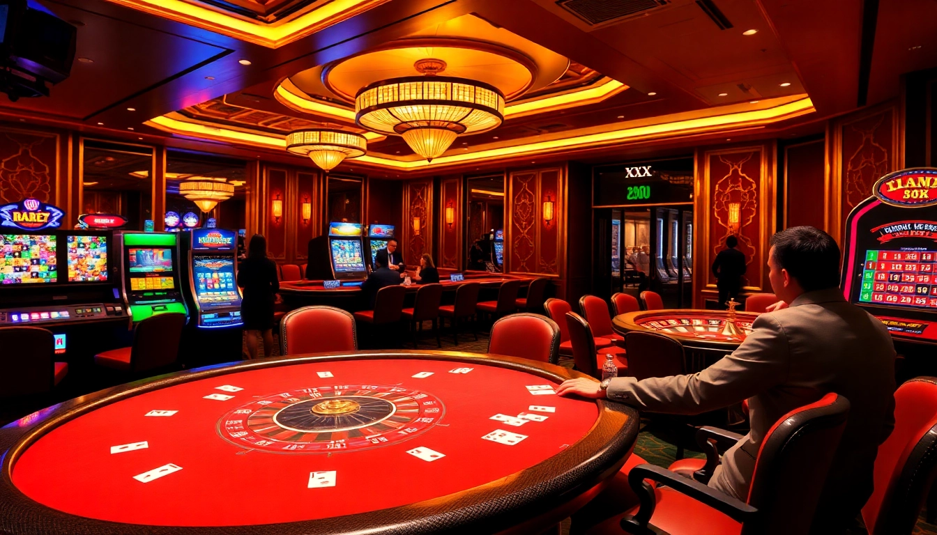 Experience thrilling gameplay at XX 88 casino, featuring poker and roulette in a vibrant atmosphere.