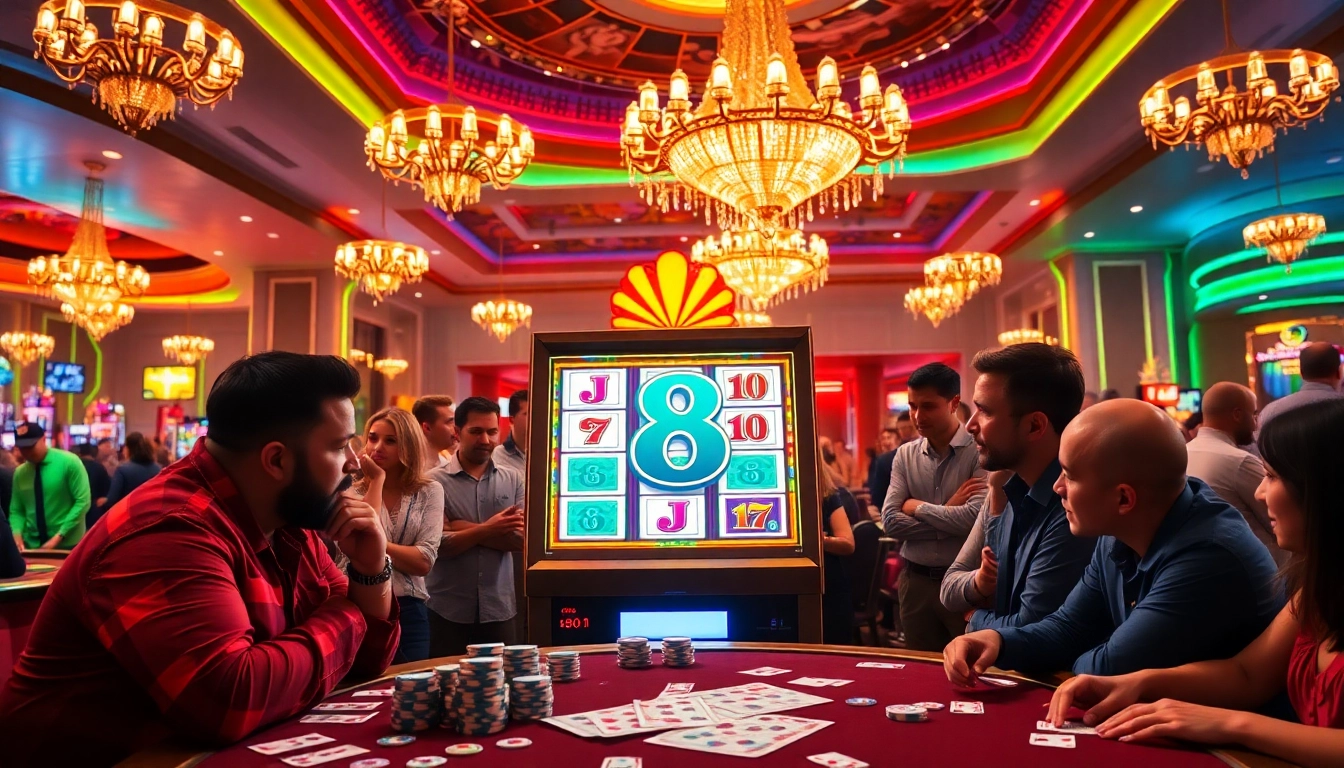 Spin the reels of the exciting s8 slot machine amidst a luxurious casino atmosphere.