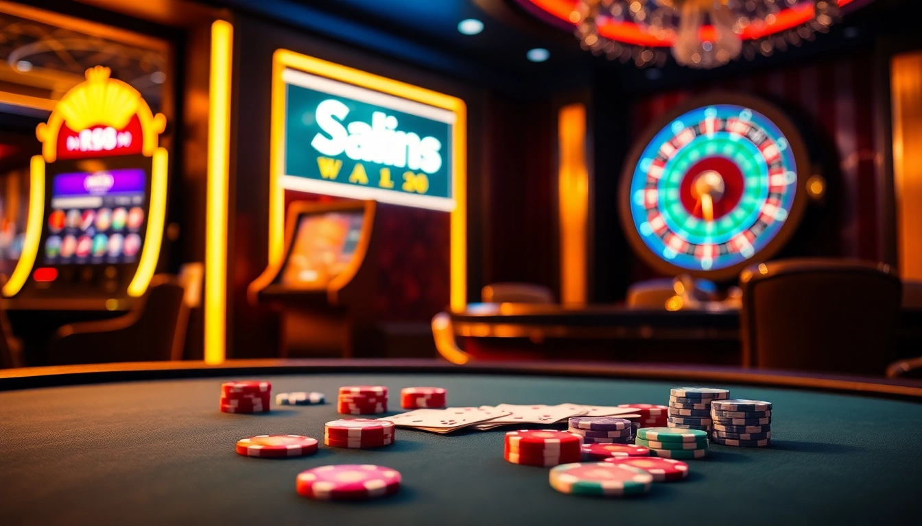 Experience the excitement of RR88 at a luxurious casino table with poker chips and cards.