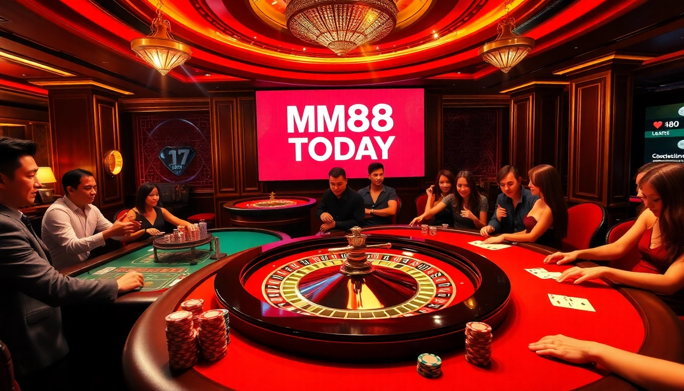 Experience the thrill of gambling at MM88 TODAY with an exciting roulette table scene.