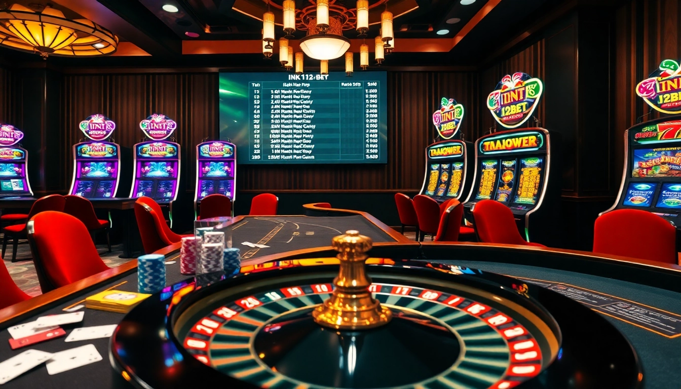 Experience the thrill of ink vao 12bet at a glamorous casino gaming table filled with vibrant betting options.