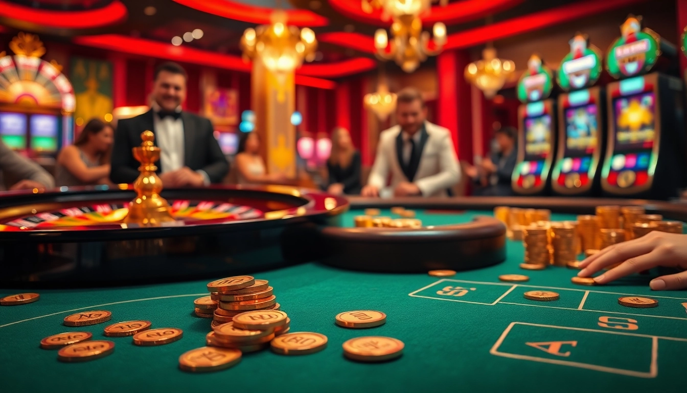 KJC gaming experience featuring players at a poker table with luxury chips.