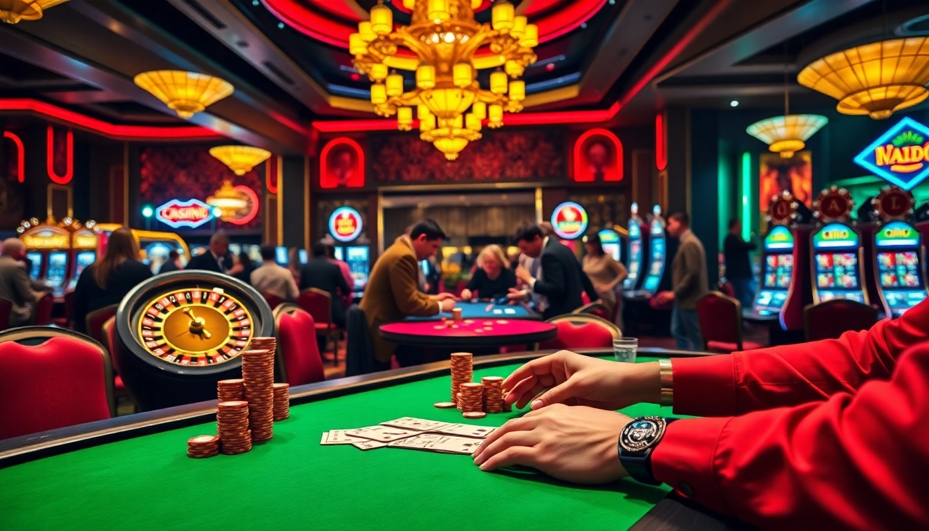Exciting casino environment showcasing C168 poker table and vibrant roulette wheels during gameplay.