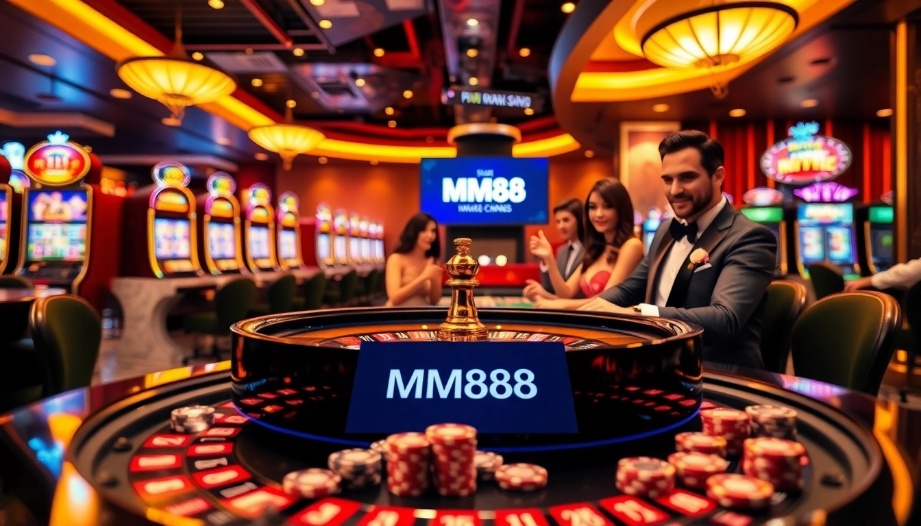 Experience the excitement at MM88 casino with luxury gaming, roulette, and engaging players.