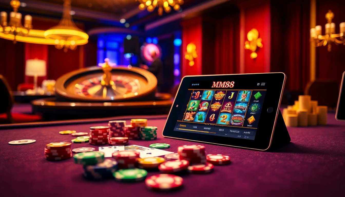 Experience thrilling casino action at https://mm88.tokyo/ with vibrant poker chips and live games.