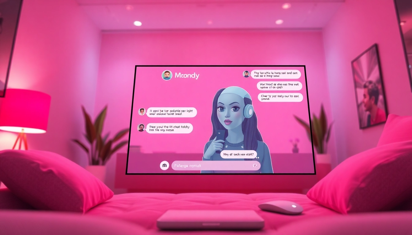Engaging chat interface depicting a user interacting with a friendly sex AI chat service.