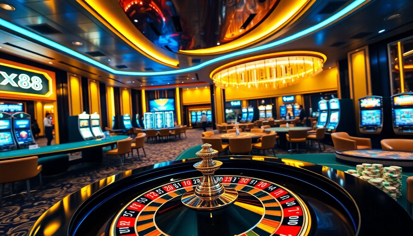 Engaging gamblers with the thrill of winning at the xx88 casino table with vibrant chips and roulette.