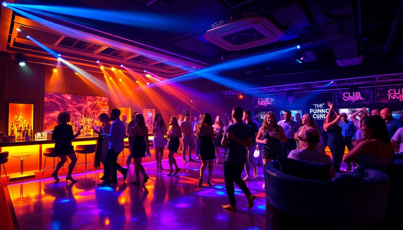 Exciting nightlife experience at a popular night club sxm, showcasing vibrant lights and stylish guests.