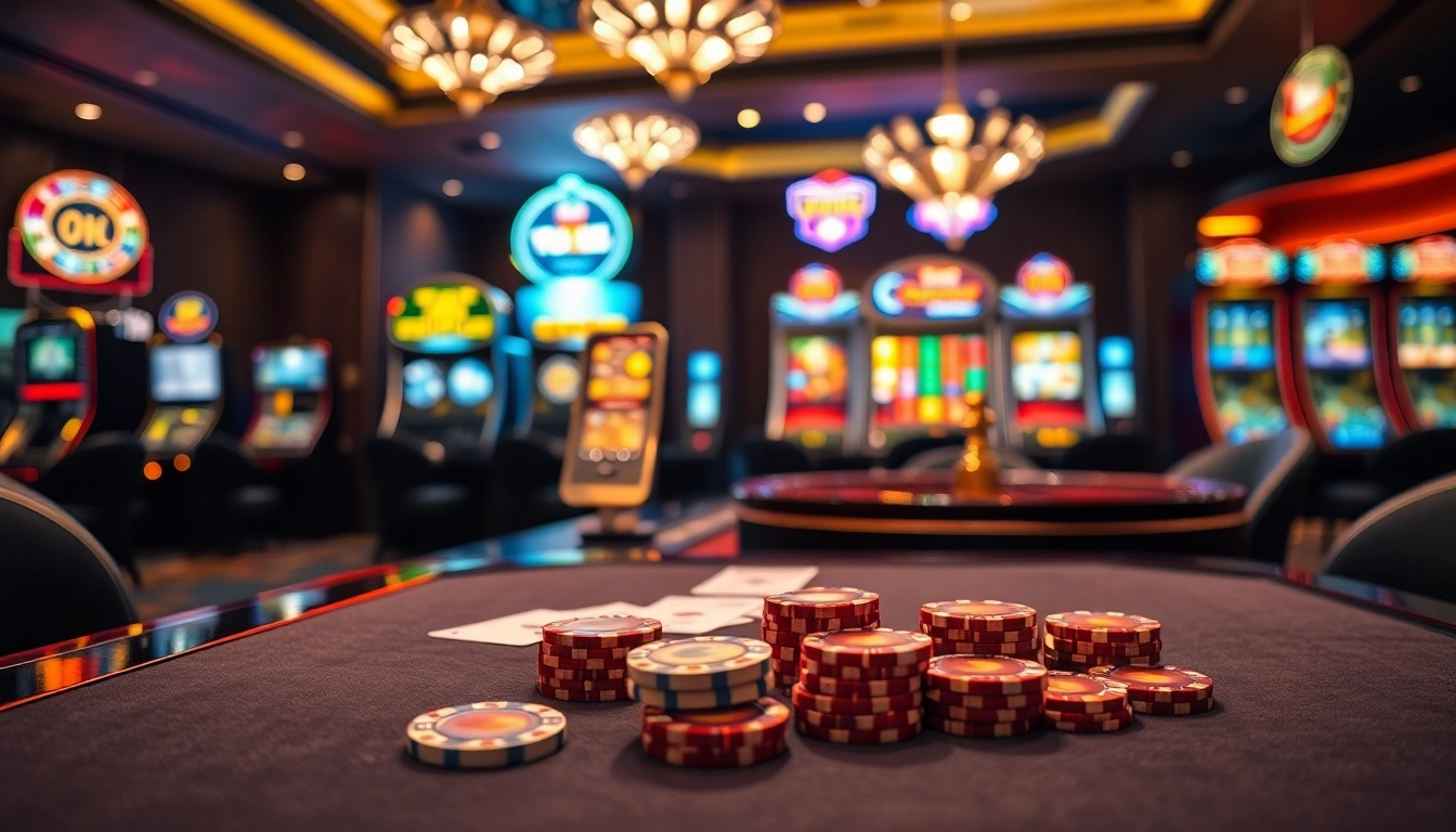 Experience thrilling games at Trang chủ BL555 featuring vibrant casino tables and excited players.