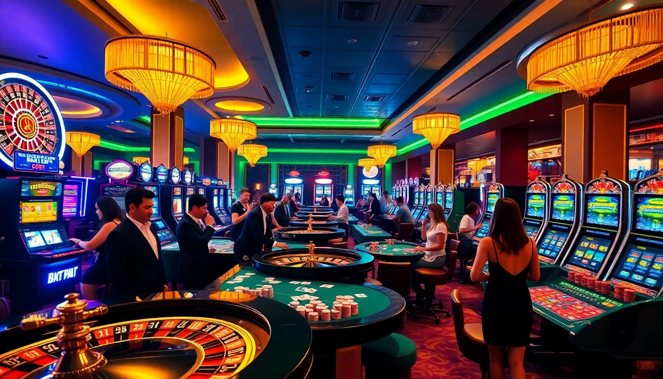 Experience the thrill of gambling at BK8TH's lively casino, featuring roulette and slot machines.