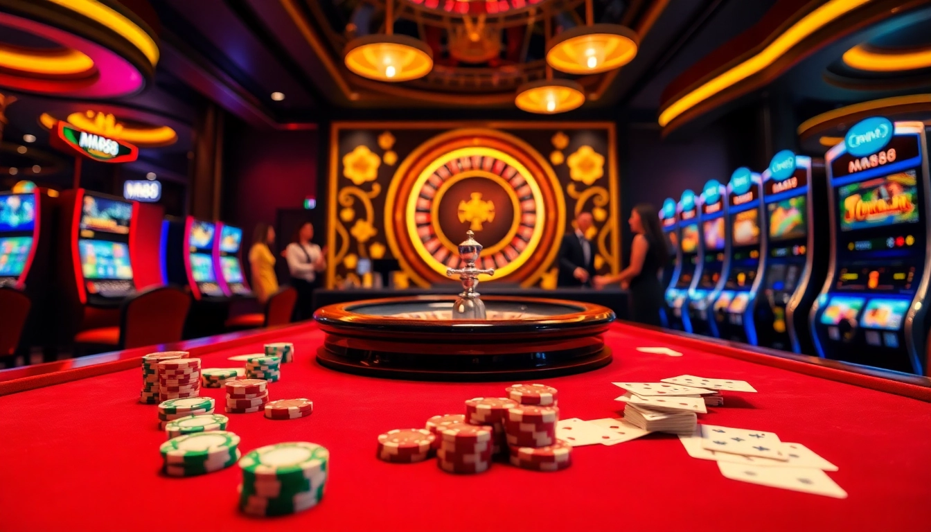 Engaging casino atmosphere featuring games from https://mm88.observer/ including poker and roulette.