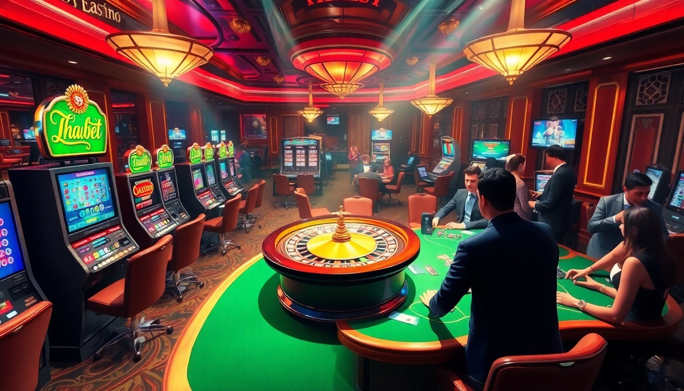 Experience the excitement of online gambling at https://thabet.vegas/ with vibrant casino visuals filled with engaging games.