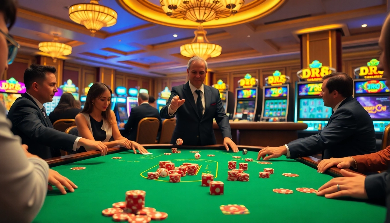 Engage in thrilling gameplay at https://dr88.co.com/ featuring elegant casino tables and excited players.